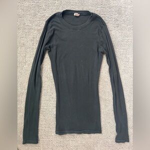 Halogen Charcoal Long Sleeve Tee | Lightweight Layering Top | Size S